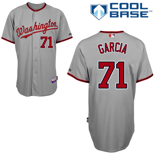 Christian Garcia #71 Youth Baseball Jersey-Washington Nationals Authentic Road Gray Cool Base MLB Jersey